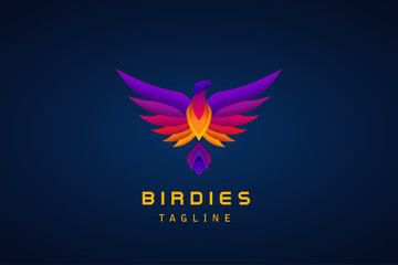 colorful bird gradient logo corporate