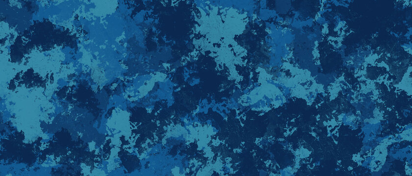 Dark blue abstract camouflage background. Blue texture.