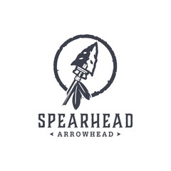 Arrowhead Spearhead Logo Design Vector Image