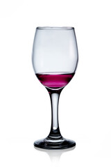 Red wine glass isolated on white background