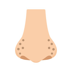 鼻の毛穴の汚れイラスト　小鼻の黒ずみ　フラットデザイン