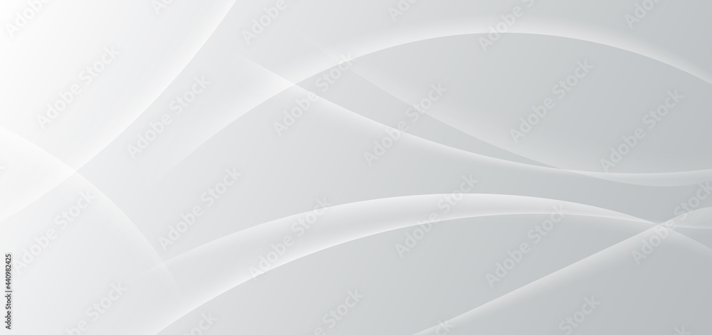 Poster abstract white and grey background with dynamic waves shape.