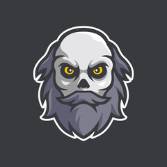 Spooky Old Man Ghost Mascot Character Logo Template