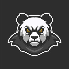 Angry Panda Mascot Character Logo Template