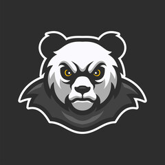 Angry Panda Mascot Character Logo Template
