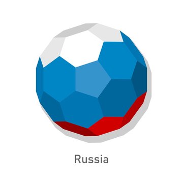 3D soccer ball with Russia team flag.