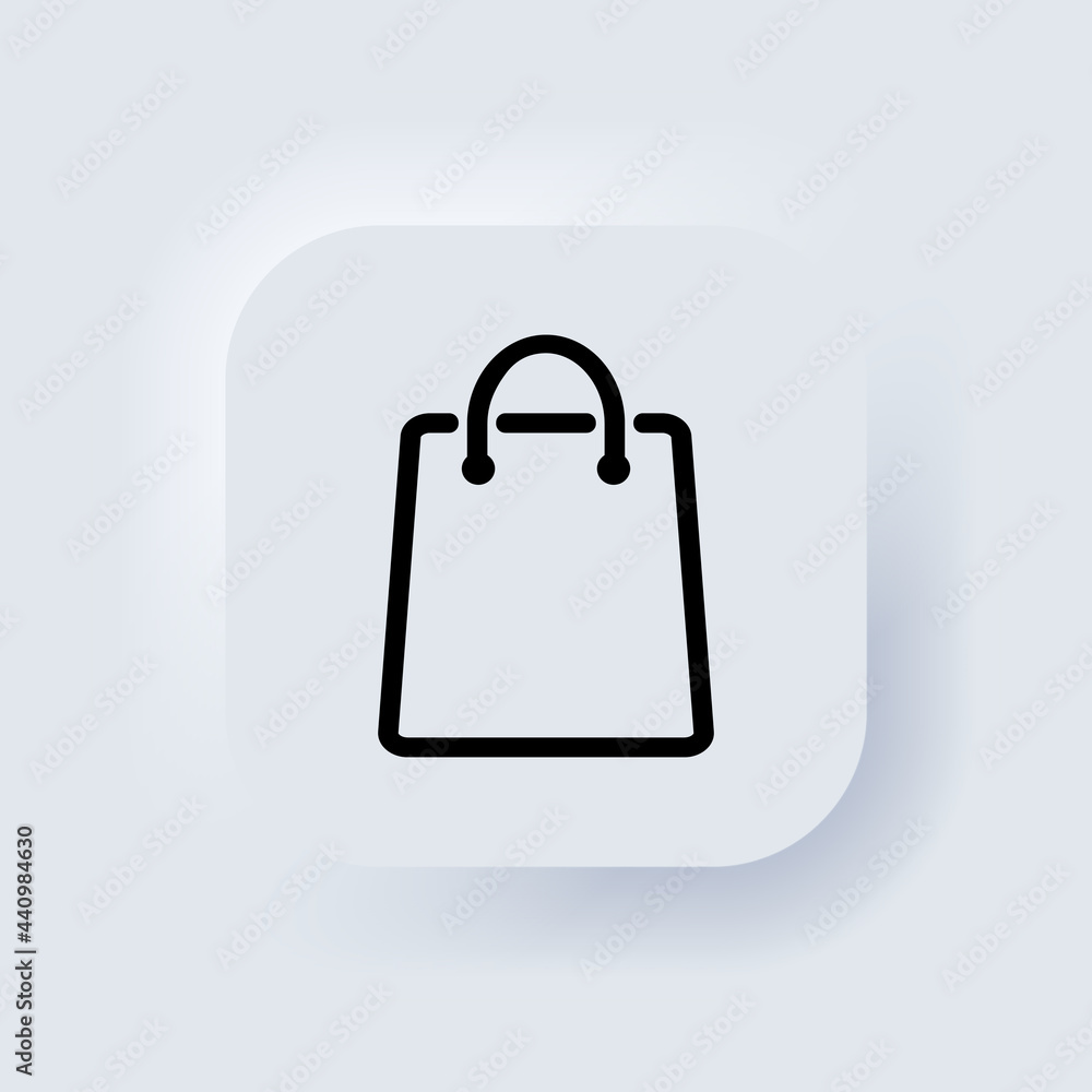 Poster shopping bag icon. eco paper bag. handbag icon. elements for mobile concepts and web apps. neumorphi
