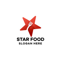 Star Food Gradient Logo Template
