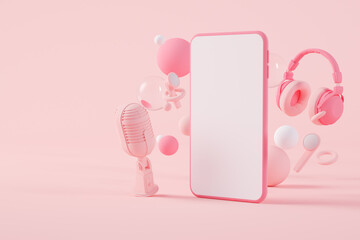 Pink cartoon mobile audio
