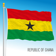 Ghana official national flag, african country, vector illustration