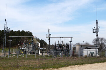 small electrical substation near the forest in bulgaria
