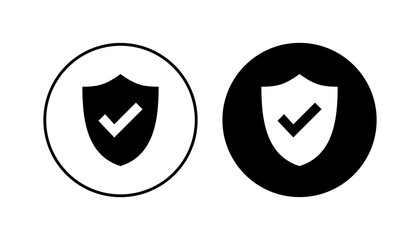 Shield check mark  icon set. Protection approve sign. Safe icon vector