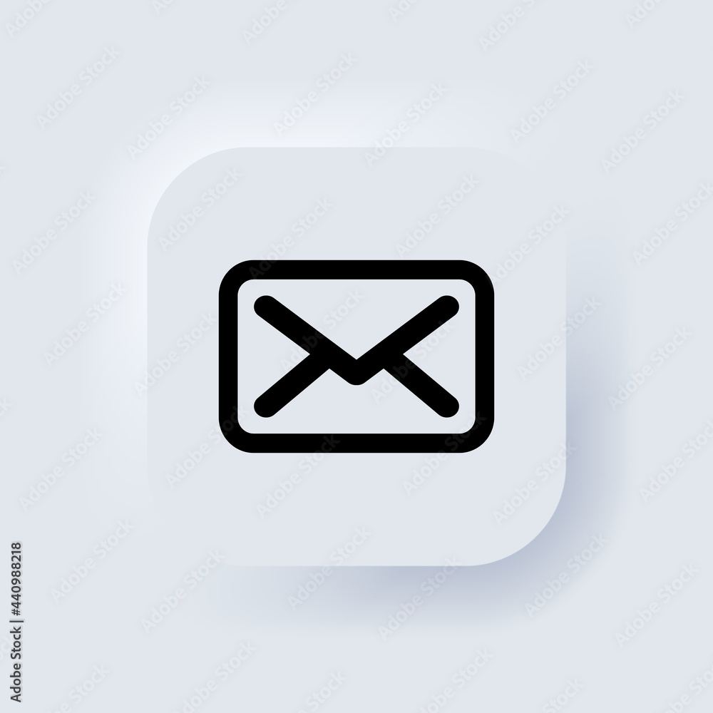 Poster sms icon. dialog, chat, new message. new gmail, email. communication concept. neumorphic ui ux white