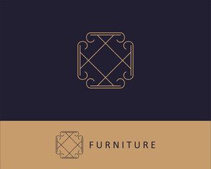 modern furniture logo template .design with elegant and luxurious line art. brand for corporate icon and graphic design. vector illustration