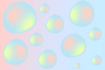 Colorful 3d realistic soap bubbles. Matt water drops on the window on a rainy day vector illustration. 
