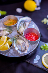 Oyster with spicy dipping sauce in Thai style 