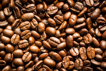 Roasted Coffee Beans background texture. 