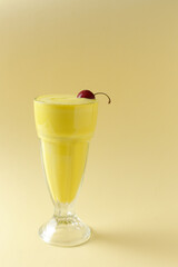 fruit cocktail with cherry