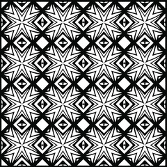  Vector geometric pattern. Repeating elements stylish background abstract ornament for wallpapers and backgrounds. Black and white colors.