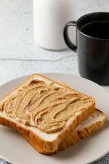 toast with jam and coffee