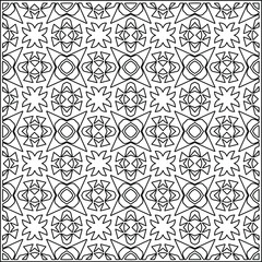 Vector geometric pattern. Repeating elements stylish background abstract ornament for wallpapers and backgrounds. Black and white colors.
