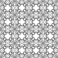 Vector geometric pattern. Repeating elements stylish background abstract ornament for wallpapers and backgrounds. Black and white colors.
