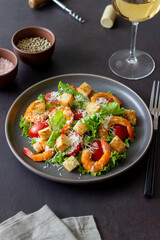 Caesar salad with shrimps. Healthy eating. Diet. Recipes.