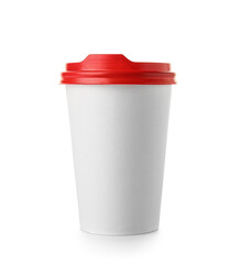 Takeaway cup for coffee on white background