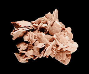 Desert rose crystal isolated on black background