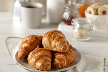 croissant and cup of coffee