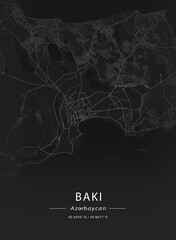 Map of Baku, Azerbaijan
