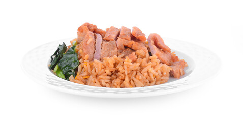 Fried rice isolated on white background
