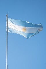 Bandera argentina en mástil
