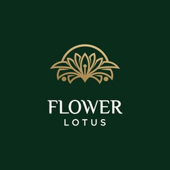 Abstract lotus logo design Linear style lotus flower logo