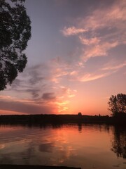 Fototapeta premium sunset in the park in the city center