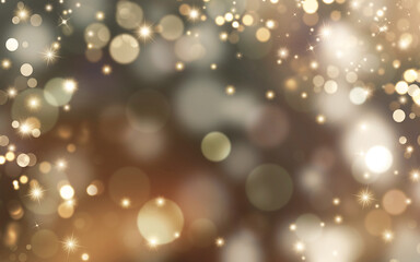 elegant  festive background with golden lights and stars