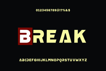 minimal font, typeface design, white and black style ,grunge vector background