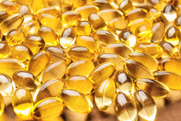 Fish oil capsules as background