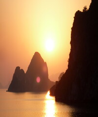 Beautiful view of the sunset over the ocean