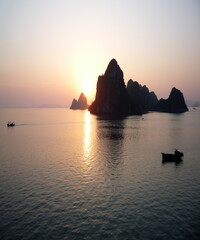 Beautiful view of the sunset over the ocean