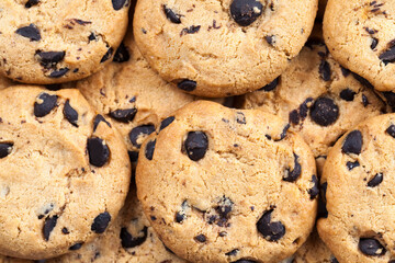 delicious wheat flour cookies and chocolate drops inside
