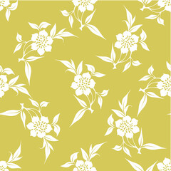 seamless pattern of flowering branches