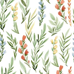 Aquarell Musterdesign mit Blättern. © Tapilipa