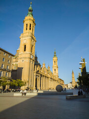 Fototapeta na wymiar Zaragoza, Spain, city architecture with church and square
