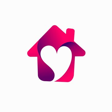 Stay At Home Logo, Love Vector Logo