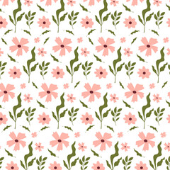 Abstract hand draw floral pattern background. Vector.