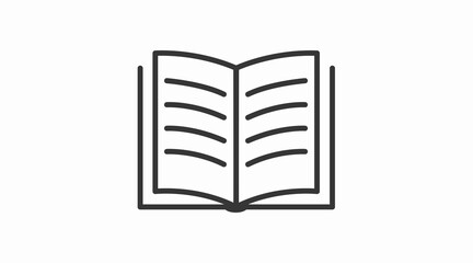 Book Icon. Vector isolated black and white linear illustration of a book