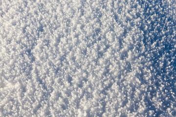 soft but frozen snow that fell during the snowfall