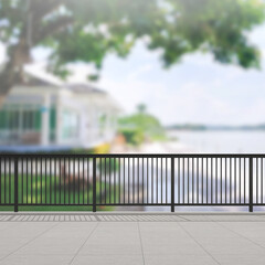 Balcony And Terrace Of Blur Exterior Background
