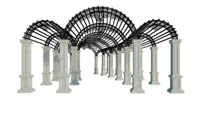 3d Render Building Structure On Isolated